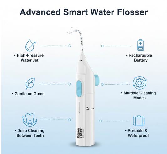 Diagram illustrating the internal components and functions of the Water Flosser.