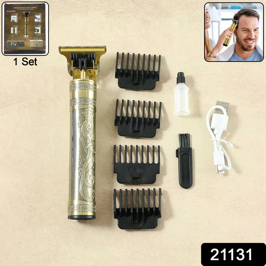 Set of electric hair trimmer and multiple comb attachments for versatile trimming