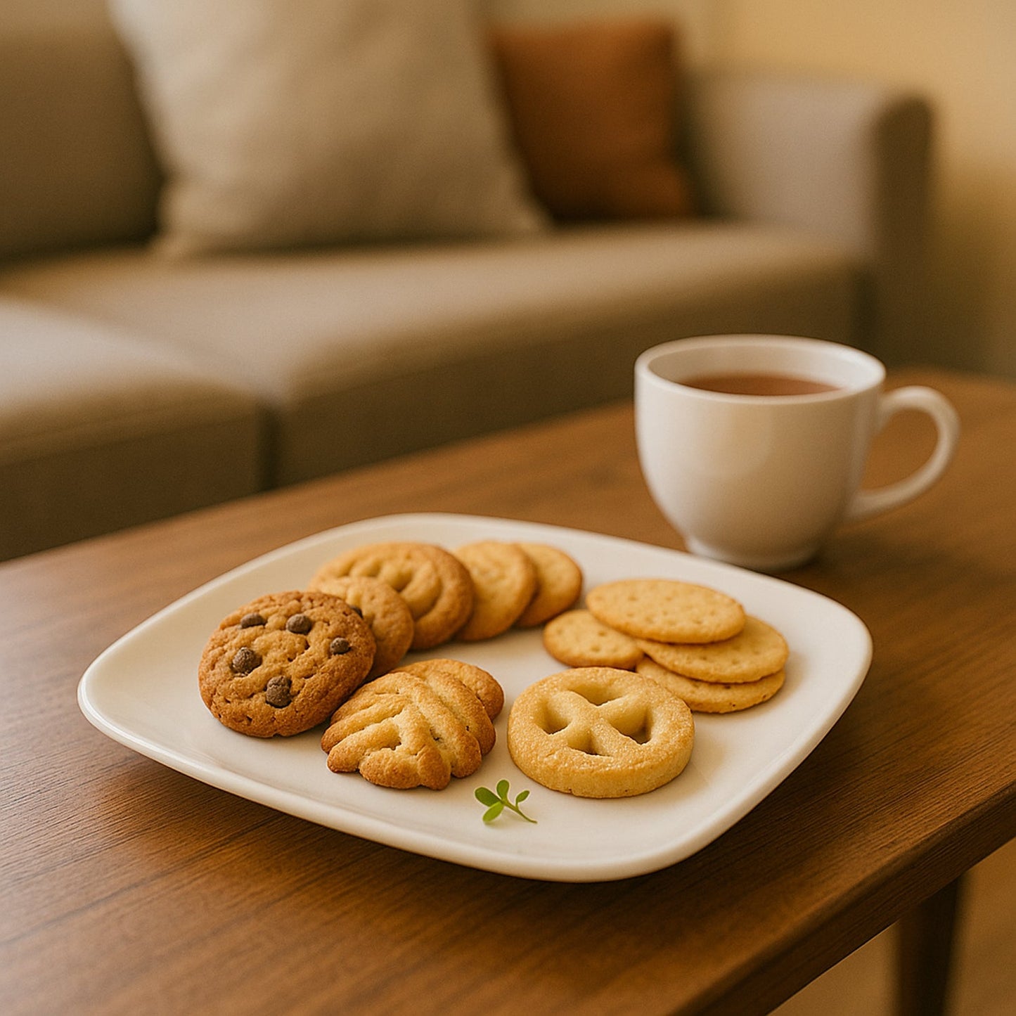 Premium white square plate with scratch-resistant surface