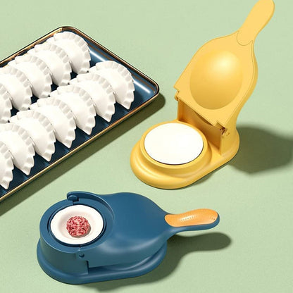 Top-down view of the 2-in-1 Gujiya maker and dumpling press tool.