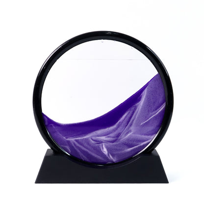 8781 Moving Sand Art Picture Decor 3d Deep Sea Sandscape Liquid Motion Round Glass Frame Display Flowing Sand Relaxing Gift For Kids Adults Painting Artistic Sandscape For Home Office Ornament Desktop Art Bookshelves Decoration (1 Pc )